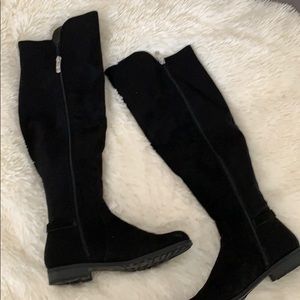 Over The Knee Suede Black Boots